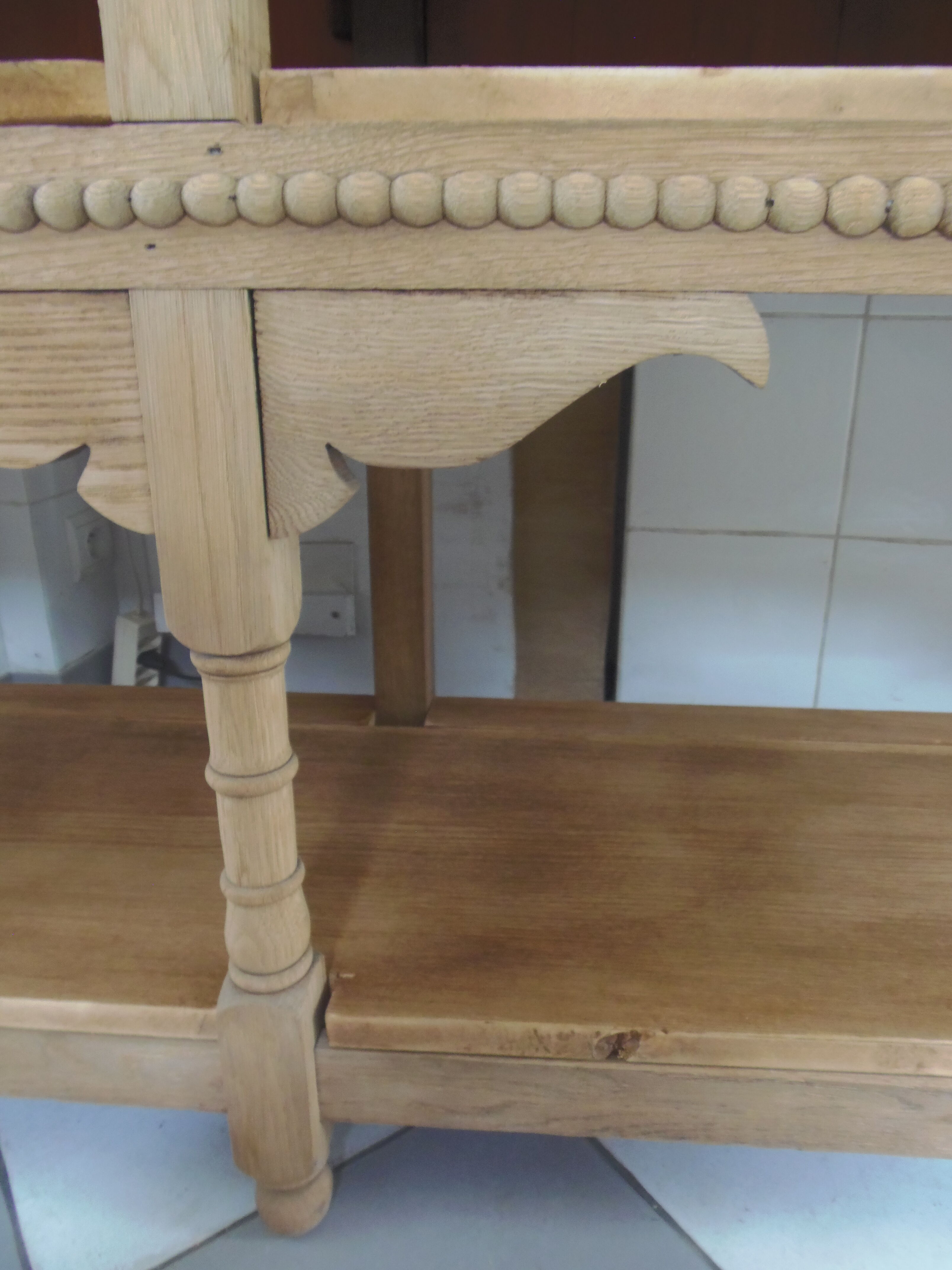 Furniture of trade, vintage service the bottom in oak the top in walnut.