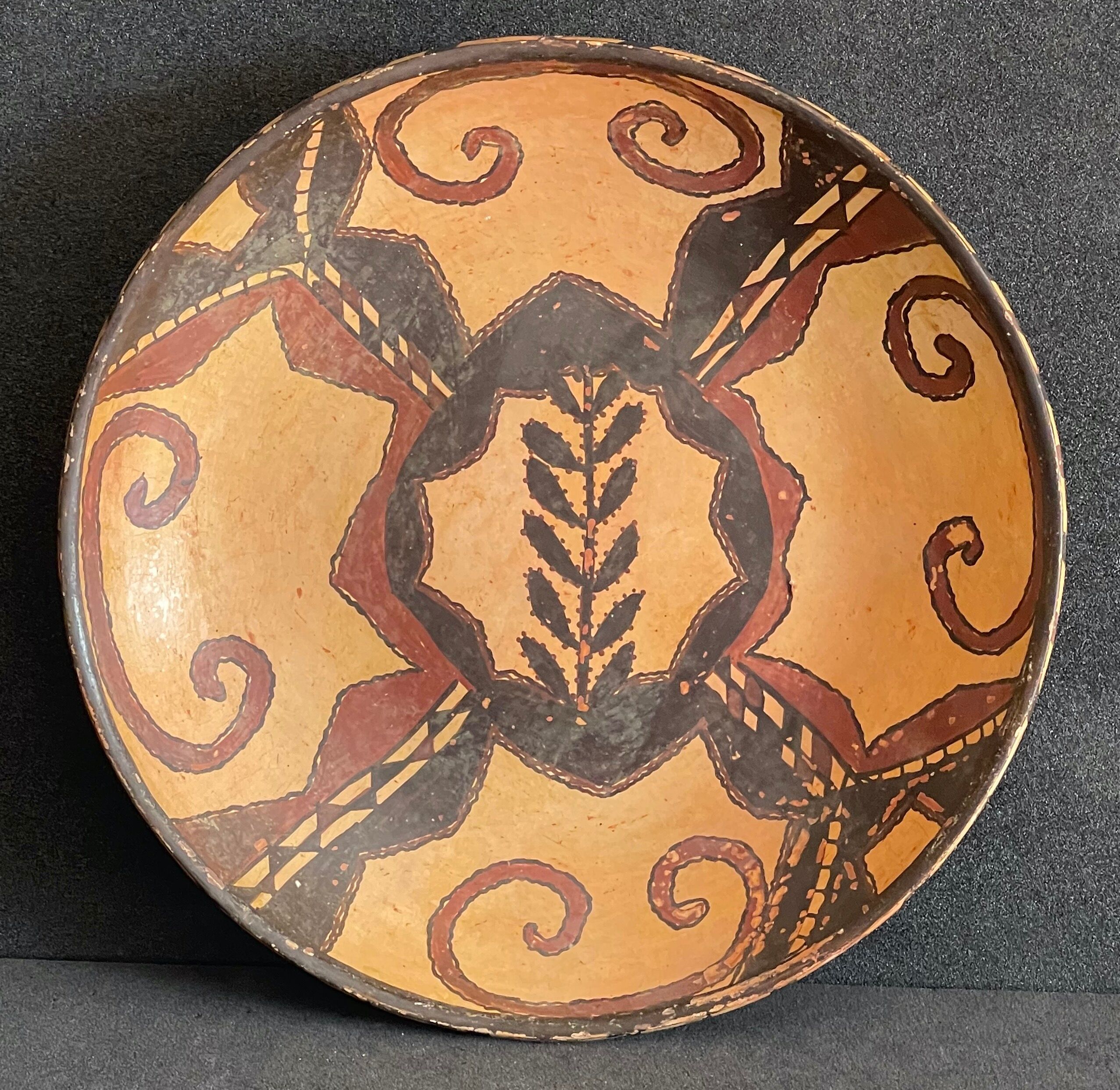 Ceramic Berber large dish Aït-Smaïl small Kabylie tribe Algeria 37 cm