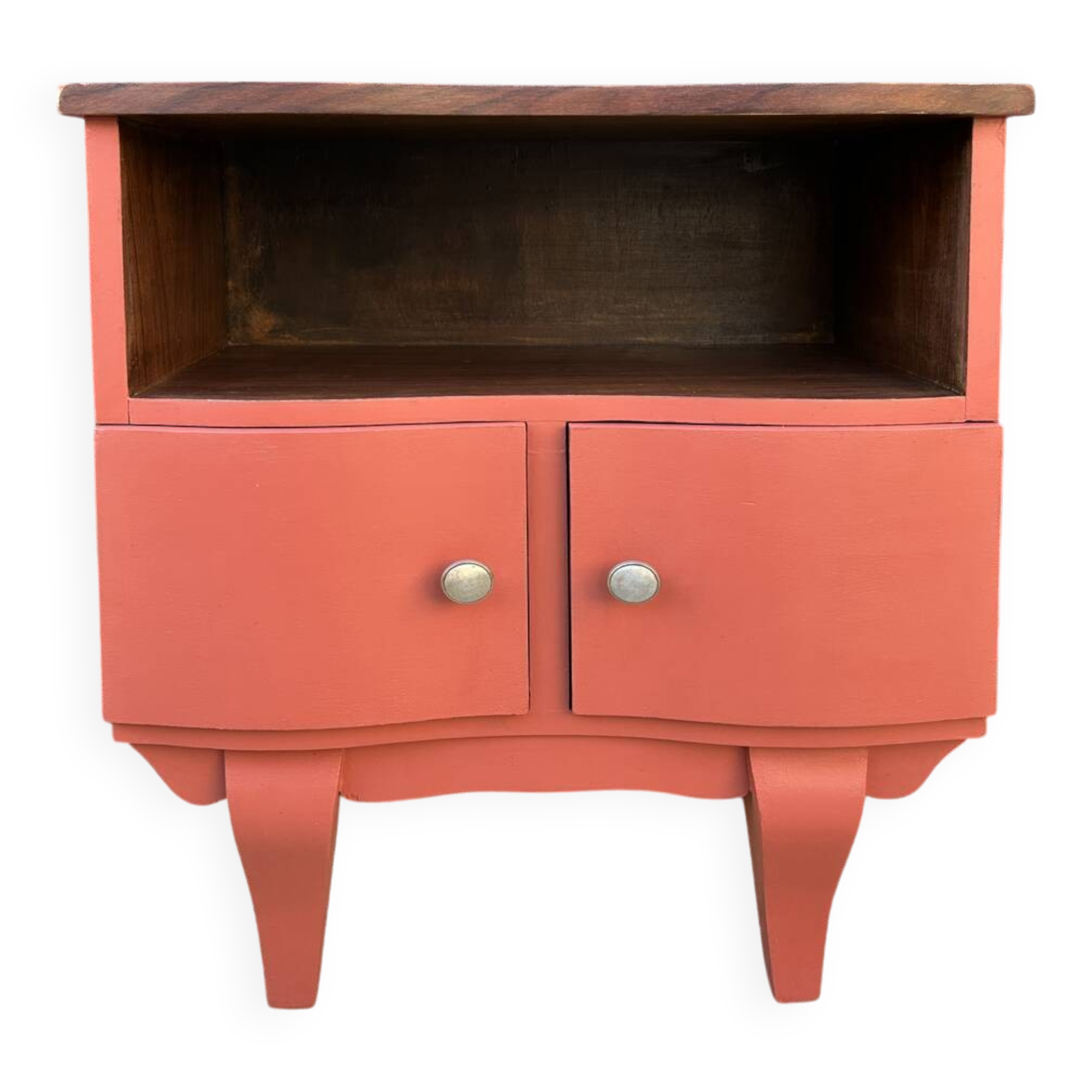 Art Deco bedside table, terracotta, 1930s/40s