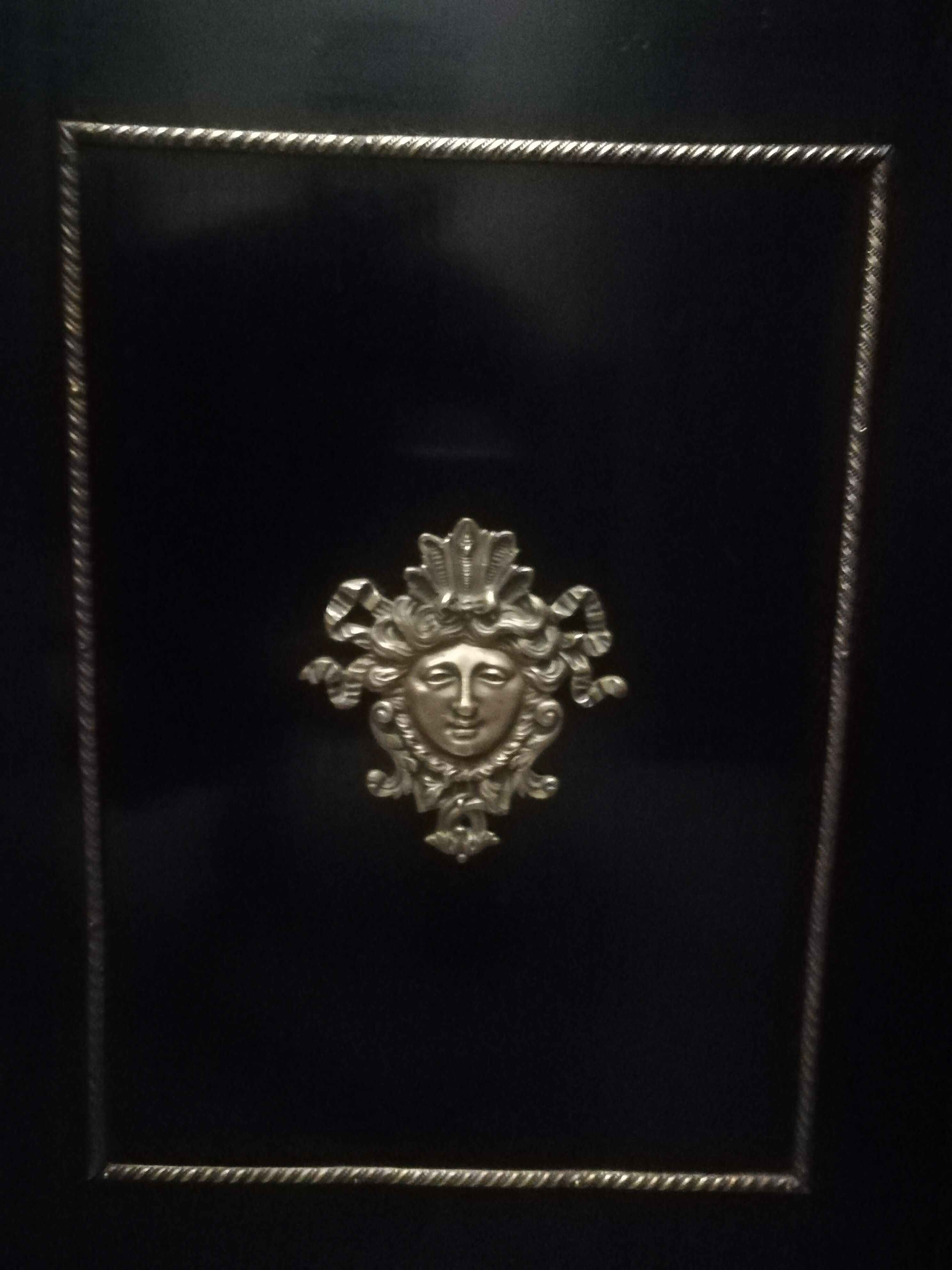 Napoleon III showcase lacquered black and gilded bronze