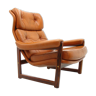 Fauteuil en cuir scandinave années 1970