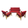 Scandinavian living room set with two armchairs and a sofa, 1960s