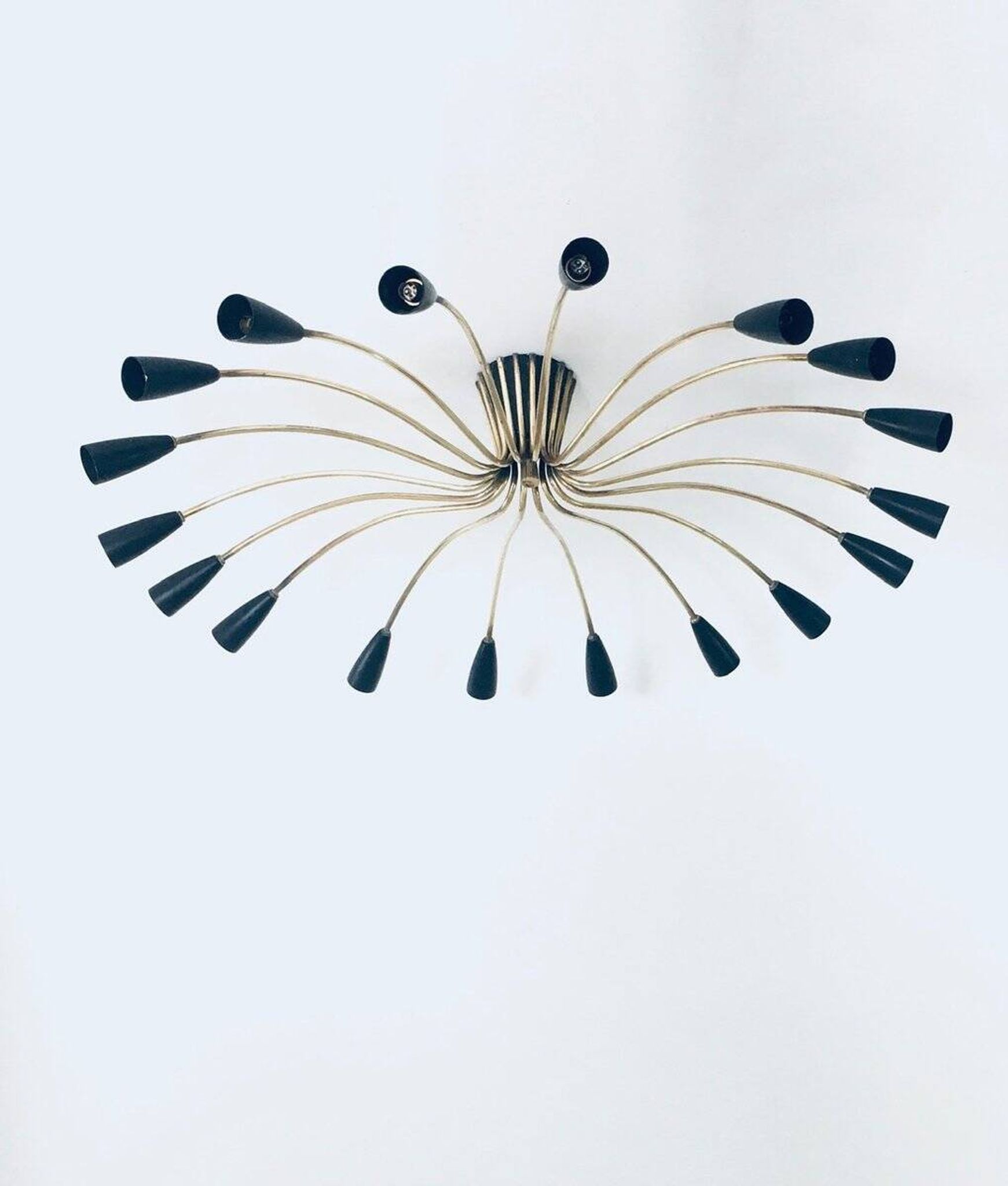 Sputnik 18-Arm Ceiling Lamp from Kaiser Leuchten, Germany, 1950s