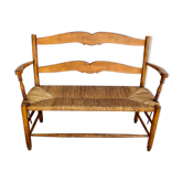 Banc paillé rustique chic