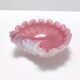 Vide poche, cendrier en opaline rose et verre Lattimo par Fratelli Toso, Italie