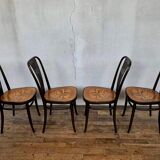 Lot 4 chairs bistrot wood curve stamp tuna and decor seat art nouveau