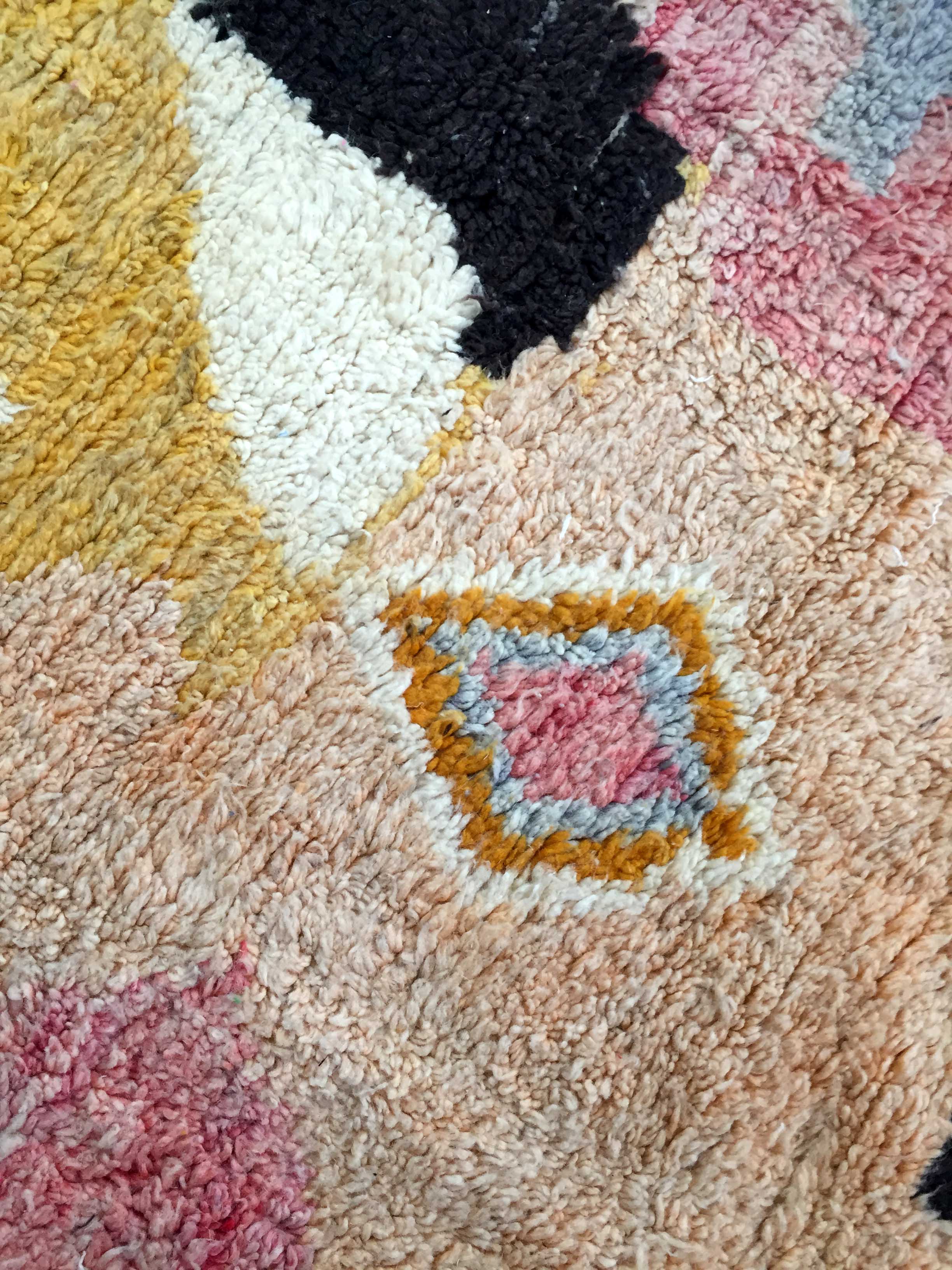 Moroccan Berber boujaad carpet with colorful patterns 283x209cm