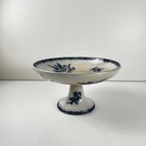 Pexonne iron earth compote dish, blue bird motif, late 19th century