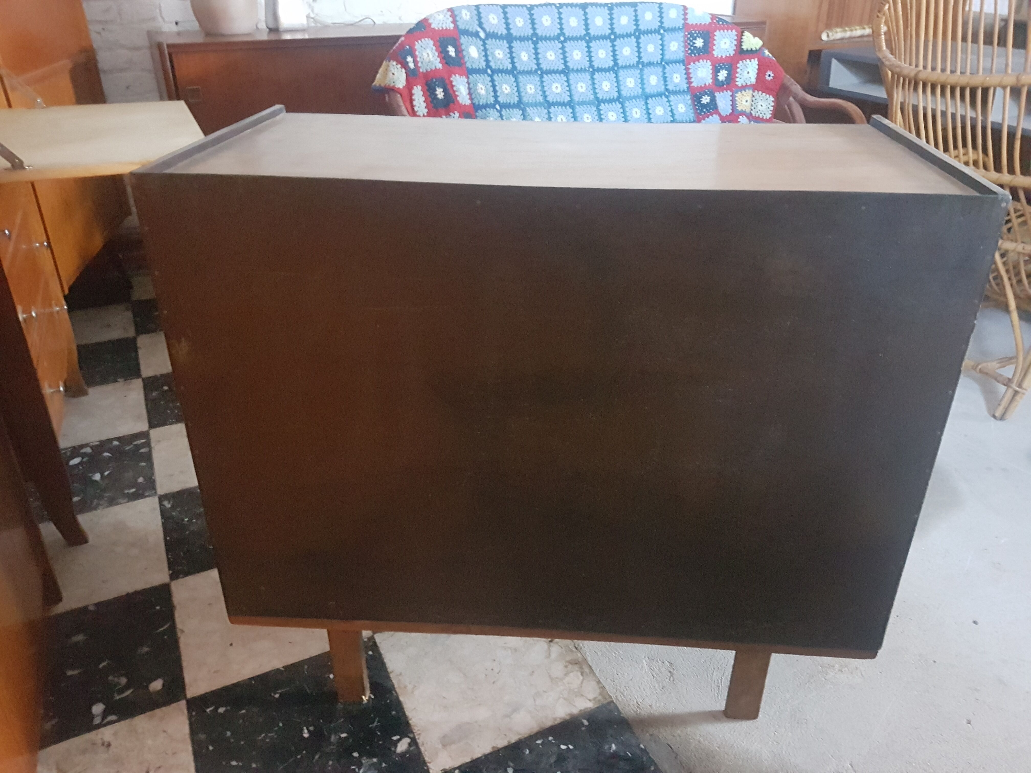 Chest of drawers vintage 1960 raw wood