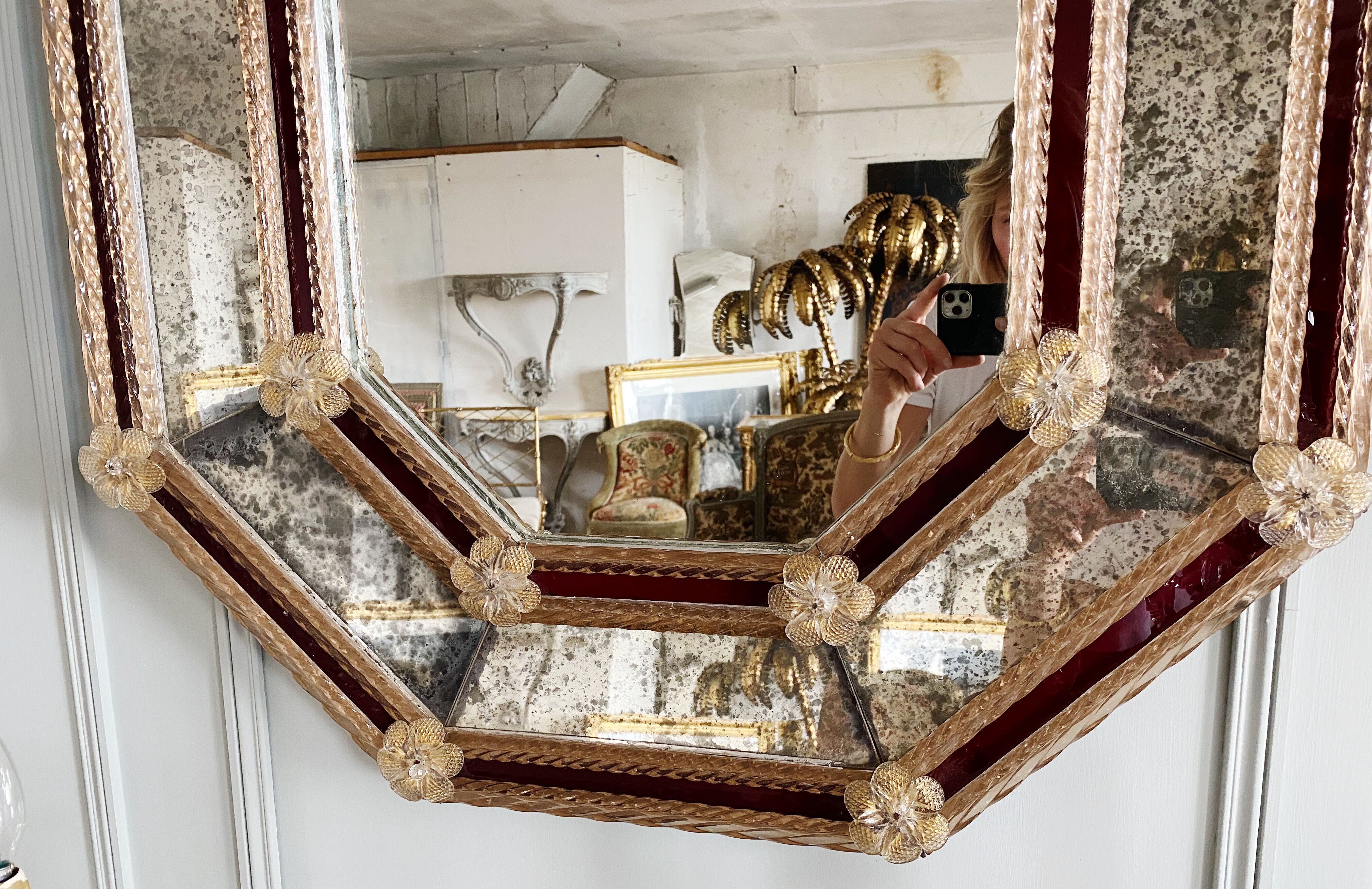 Murano glass Venitien mirror of the 1900