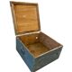 Vintage grey wooden chest with red cross 'first aid'