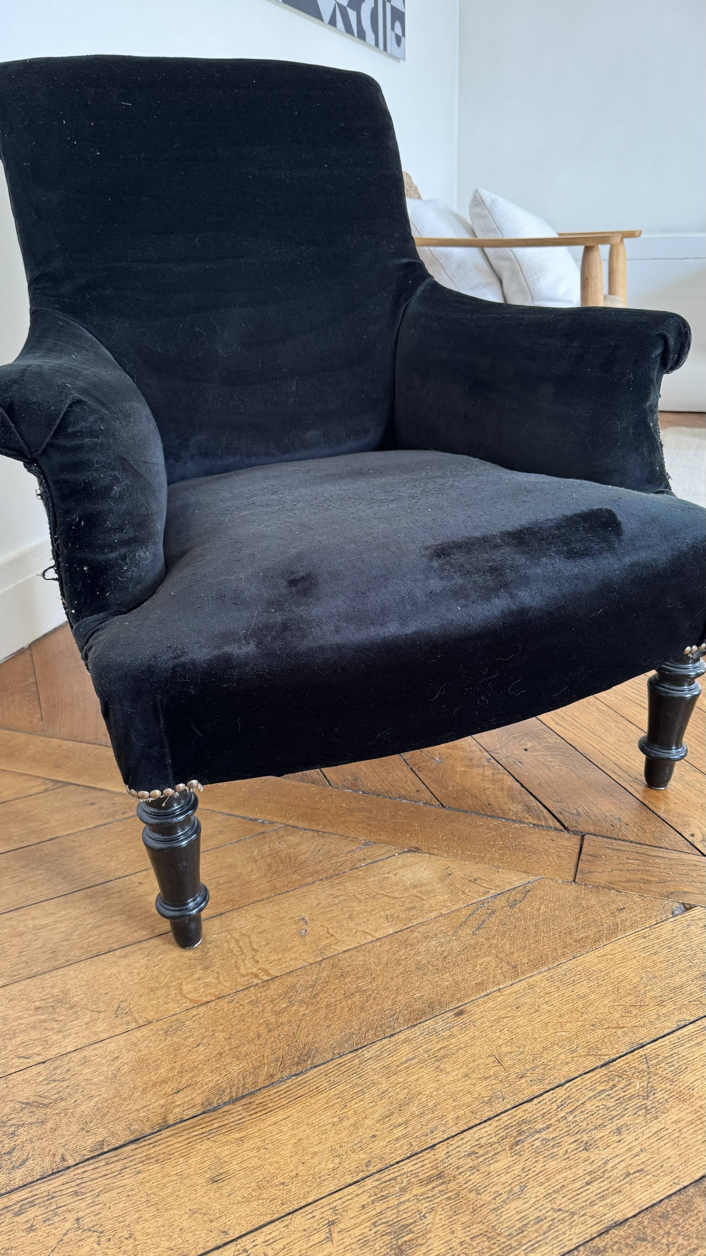 Fauteuil et repose pieds Napoléon III
