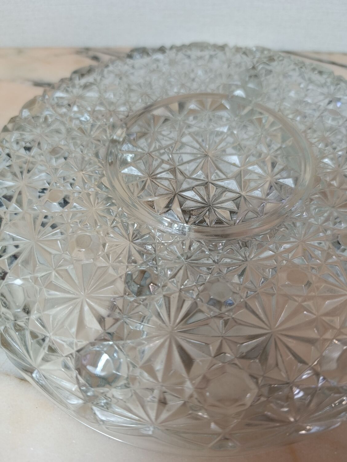 Cut glass serving dish for appetizers