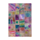 Handmade anatolian overdyed 169 cm x 243 cm multicolor patchwork carpet