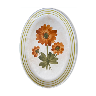 Oval ceramic dish Sarreguemines France model Genes