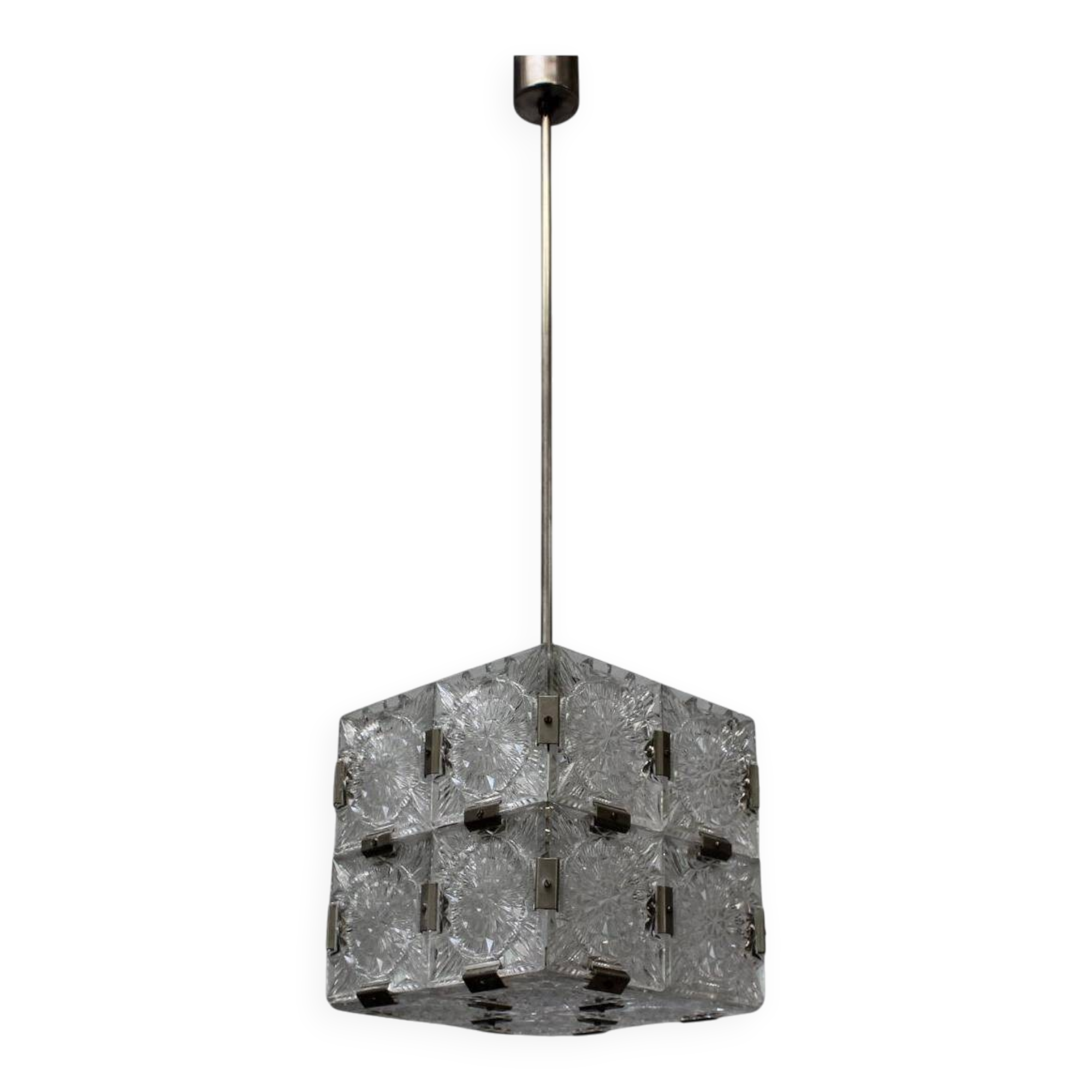 Mid-Century Glass Pendant by Kamenicky Šenov, 1960s, Czechoslovakia