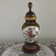 French Limoges Hergé table lamp base with gold highlights and floral decoration.