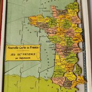 Patience game puzzle France by department Saussine antique