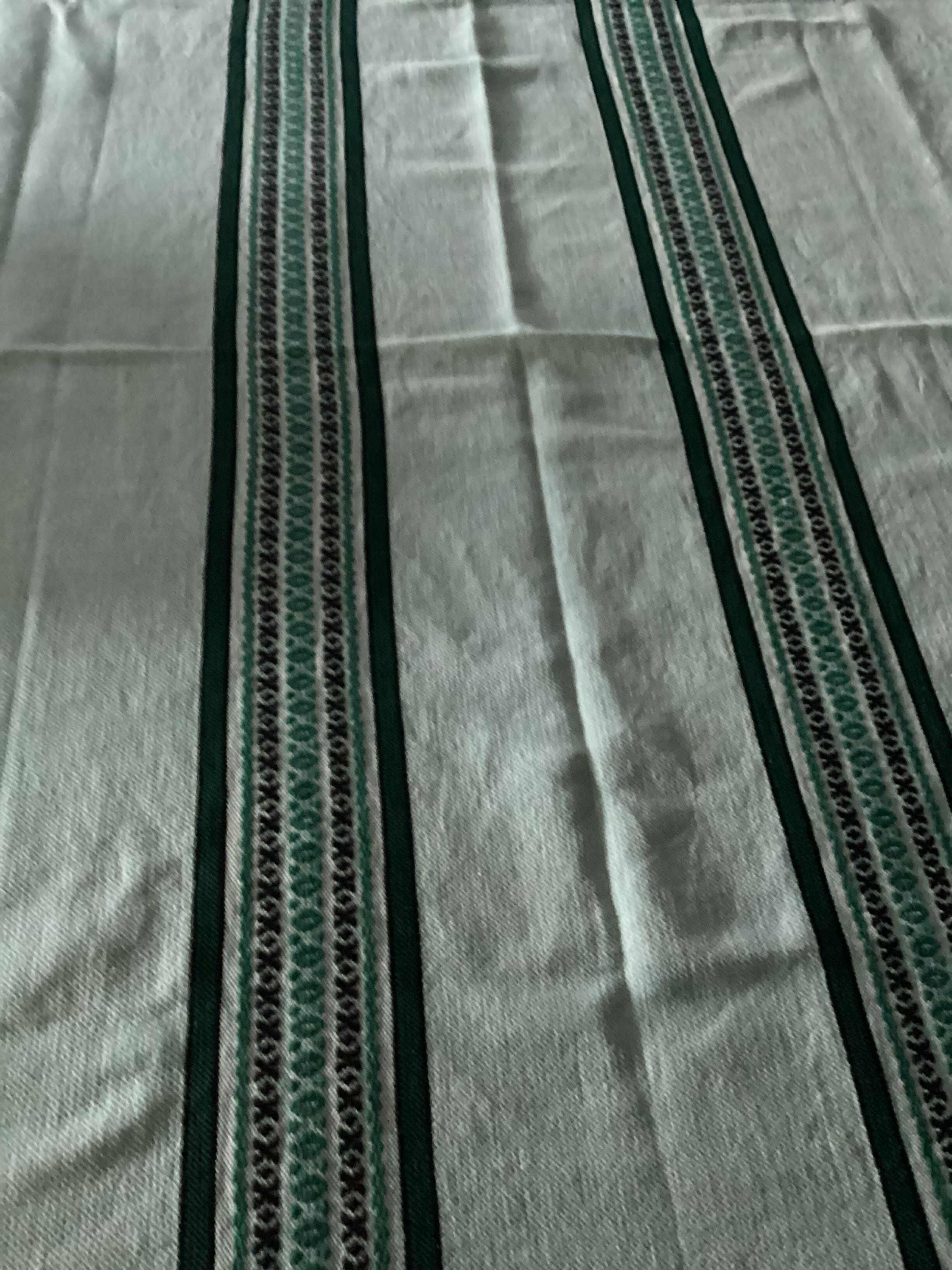 Cotton &  linen tablecloth vintage light green color