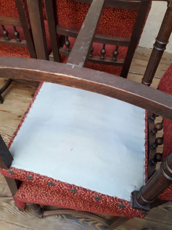 Series of 6 reupholstered Renaissance style chairs