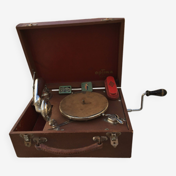 Optima Paris travel gramophone phonograph, 1930s era