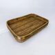 Rattan and brass tray, Italy, circa 1970s