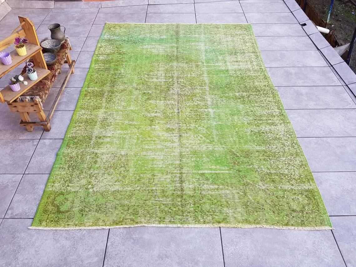 Green Vintage Turkish Rug sku v711