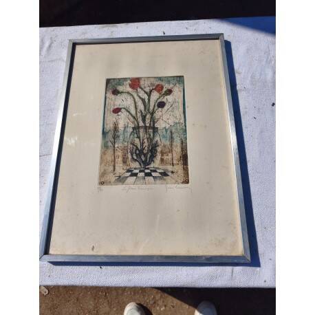 Lithographed drawing "The Baroque Flowers"