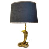 Lampe à poser 'Cobra' en bronze doré Hollywood Regency ca 1970