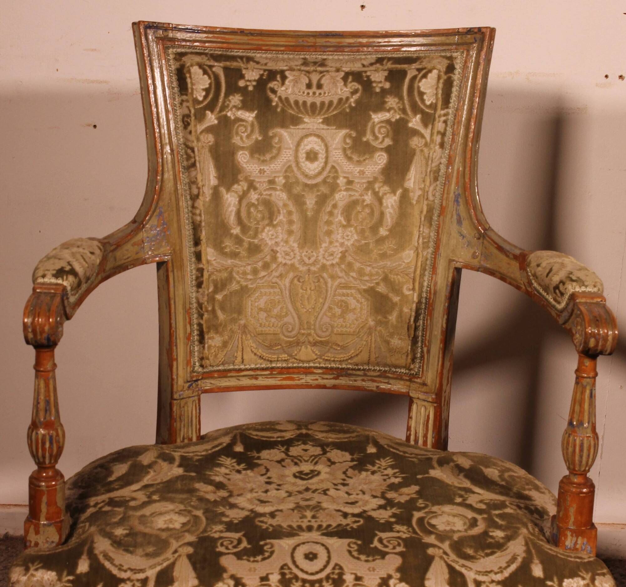Pair of Louis XVI-style cabriolet armchairs – 18th century