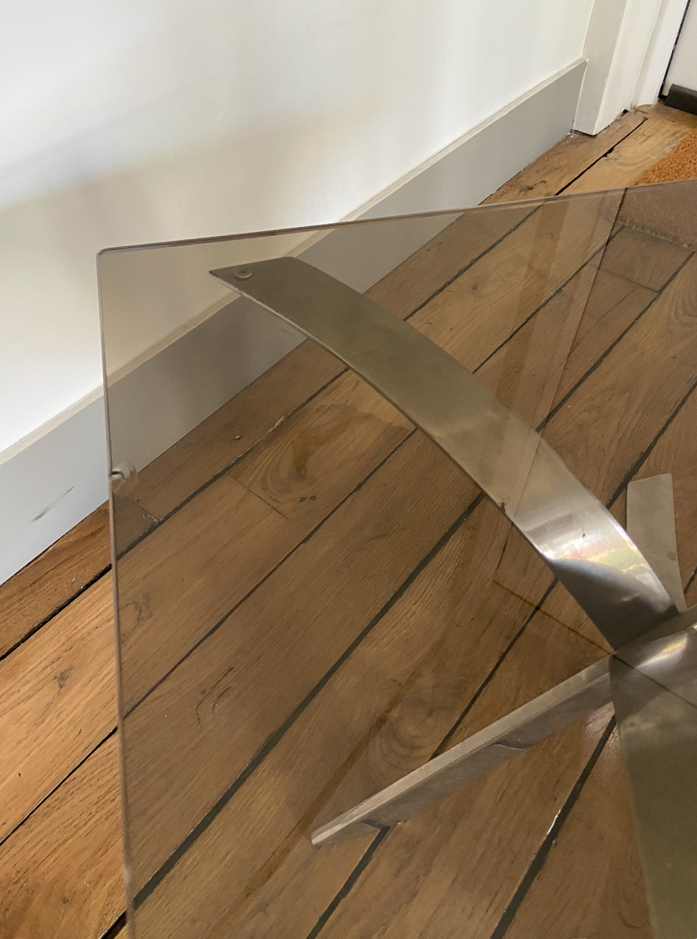 Chrome coffee table and smoked glass 1970