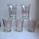 Lot de 5 verres à eau dorés et rouge années 50