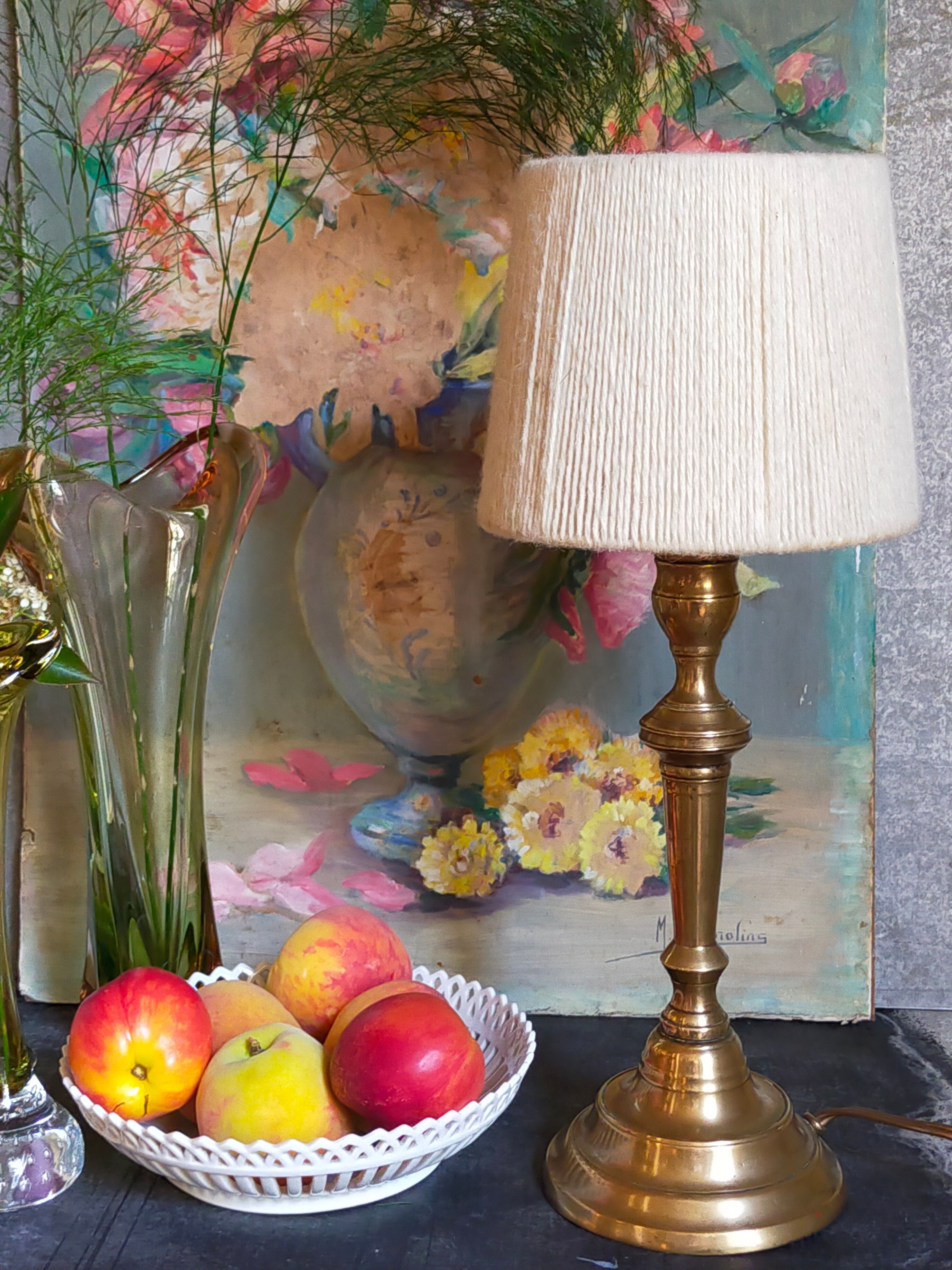 Old solid brass lamp base