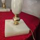 pair of onyx marble lamps, bedside, table, 1960s-70s, new electrical fittings 30x20