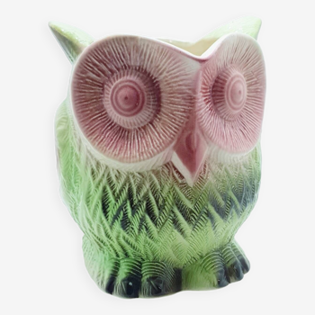 Large barbotine owl pitcher