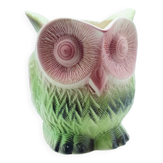 Large barbotine owl pitcher