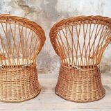 Vintage wicker armchairs