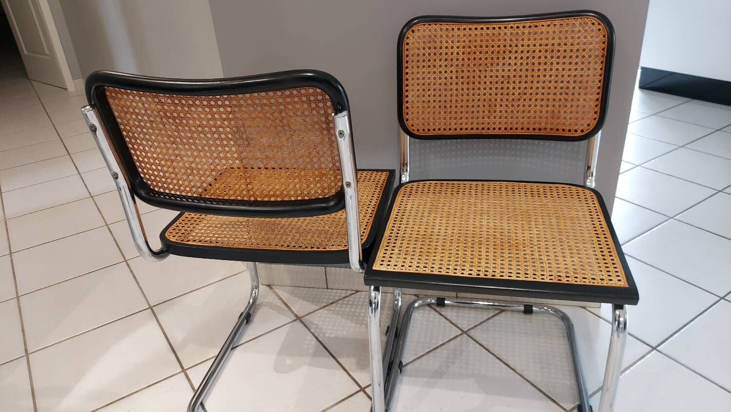 Suite de 6 chaises modèle Cesca B32 par Marcel Breuer vintage 1993