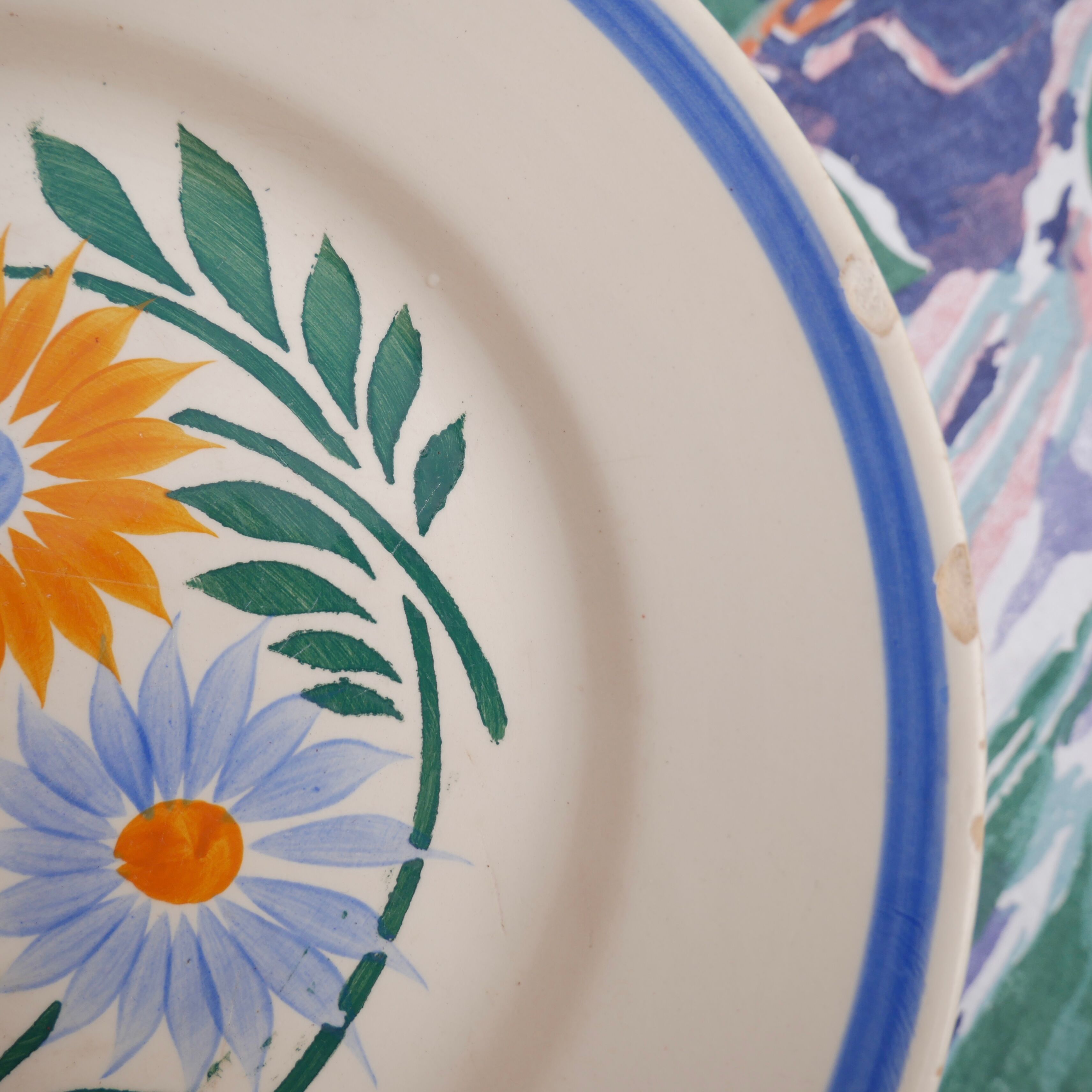 Lot flat plates model "Rustic" Sarreguemines