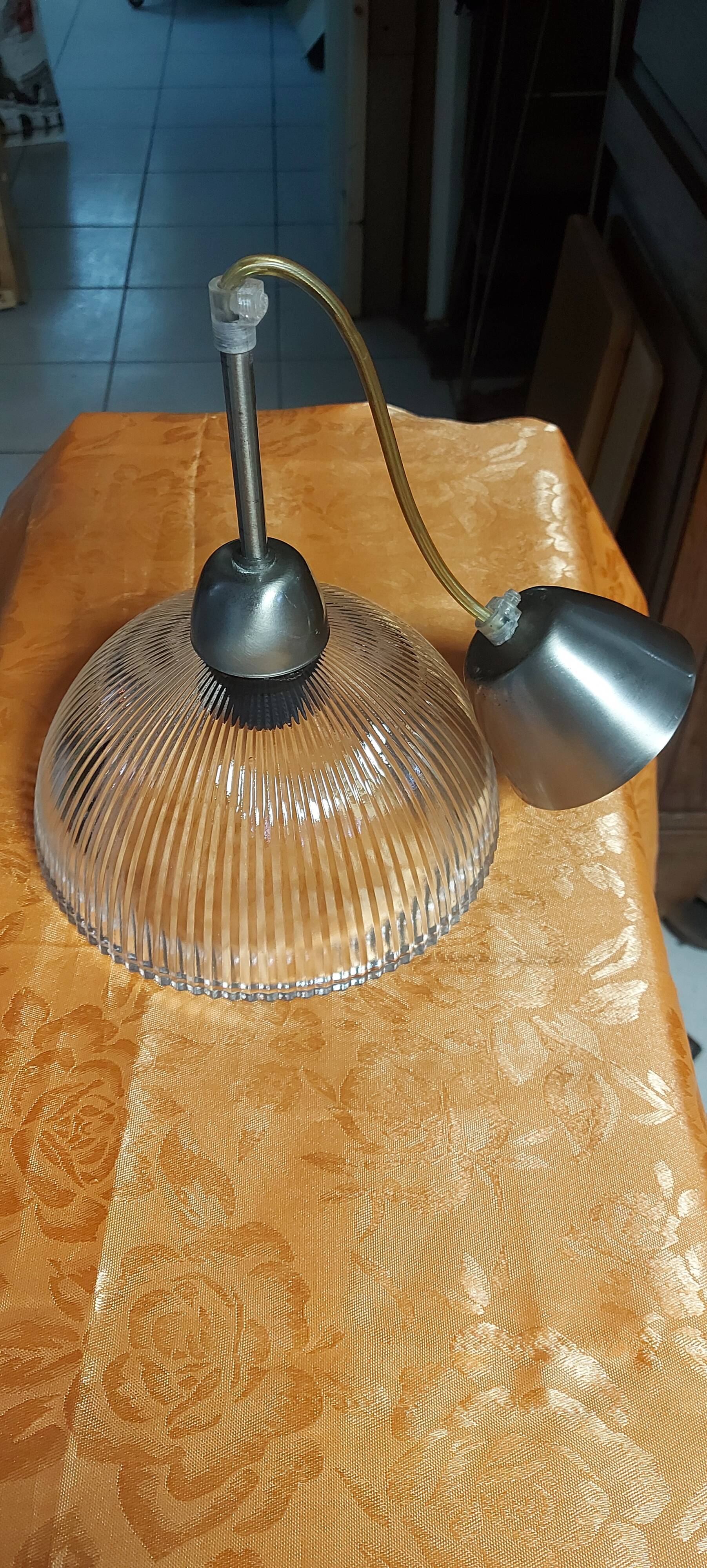 Vintage ceiling chandelier, chiseled glass