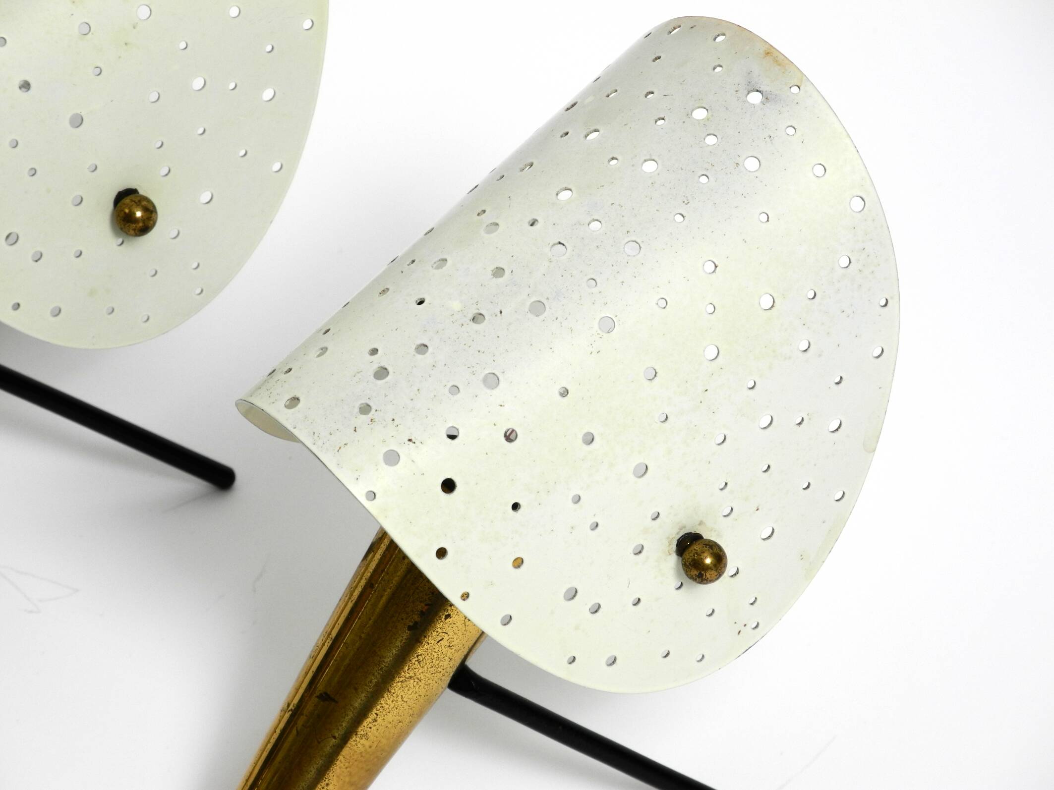 Pair of Mid Century Modern metal brass table and wall lamps by Ernest Igl