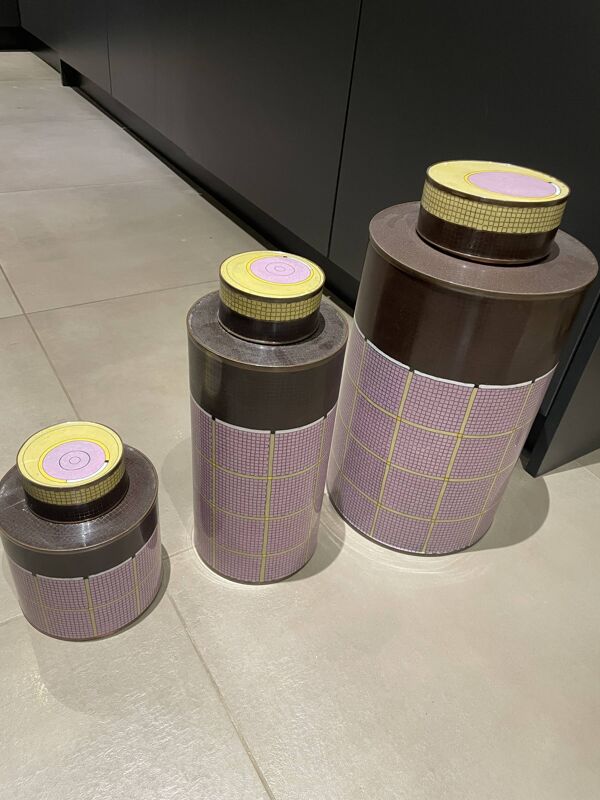 Ensemble de 3 pots décoratifs vintage – Fabienne Jouvin,