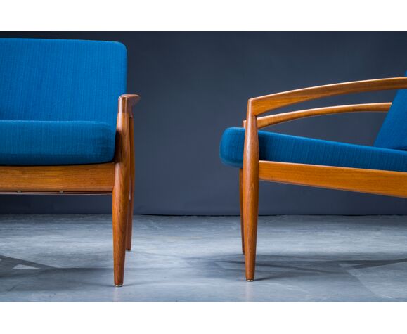 Model 121 Paper Knife Easy Chairs and Sofa by Kai Kristiansen for Magnus  Olesen, 1960s, Set of 3 | Selency