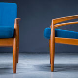Model 121 Paper Knife Easy Chairs and Sofa by Kai Kristiansen for Magnus Olesen, 1960s, Set of 3