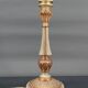 Lampe Art Deco en bois peint vert et patine cuivrée, France, Circa 1920