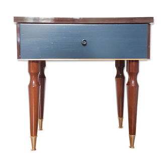 Table de chevet scandinave meuble relooké bleu vintage