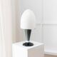 Mushroom table lamp Murano Swirl - silver details in black and white - vintage glass - Space Age design - 1970s