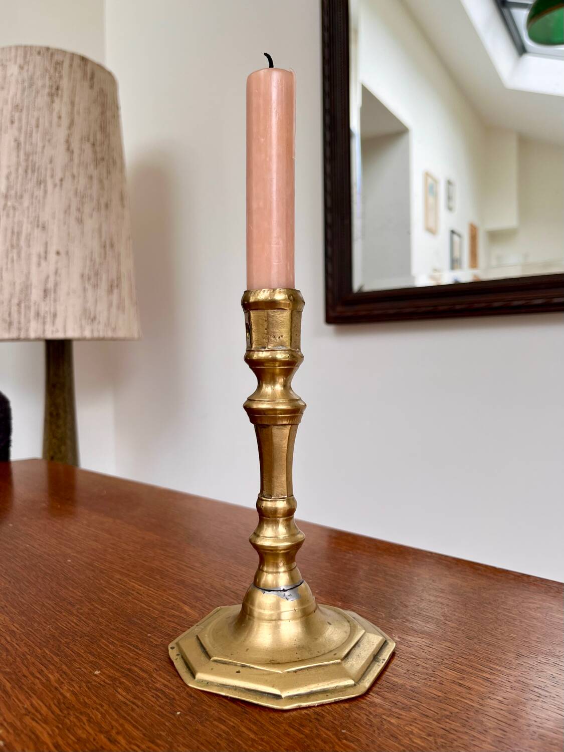 Vintage gold metal candlestick