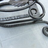 Wrought iron brush or newspaper holder hammered art deco