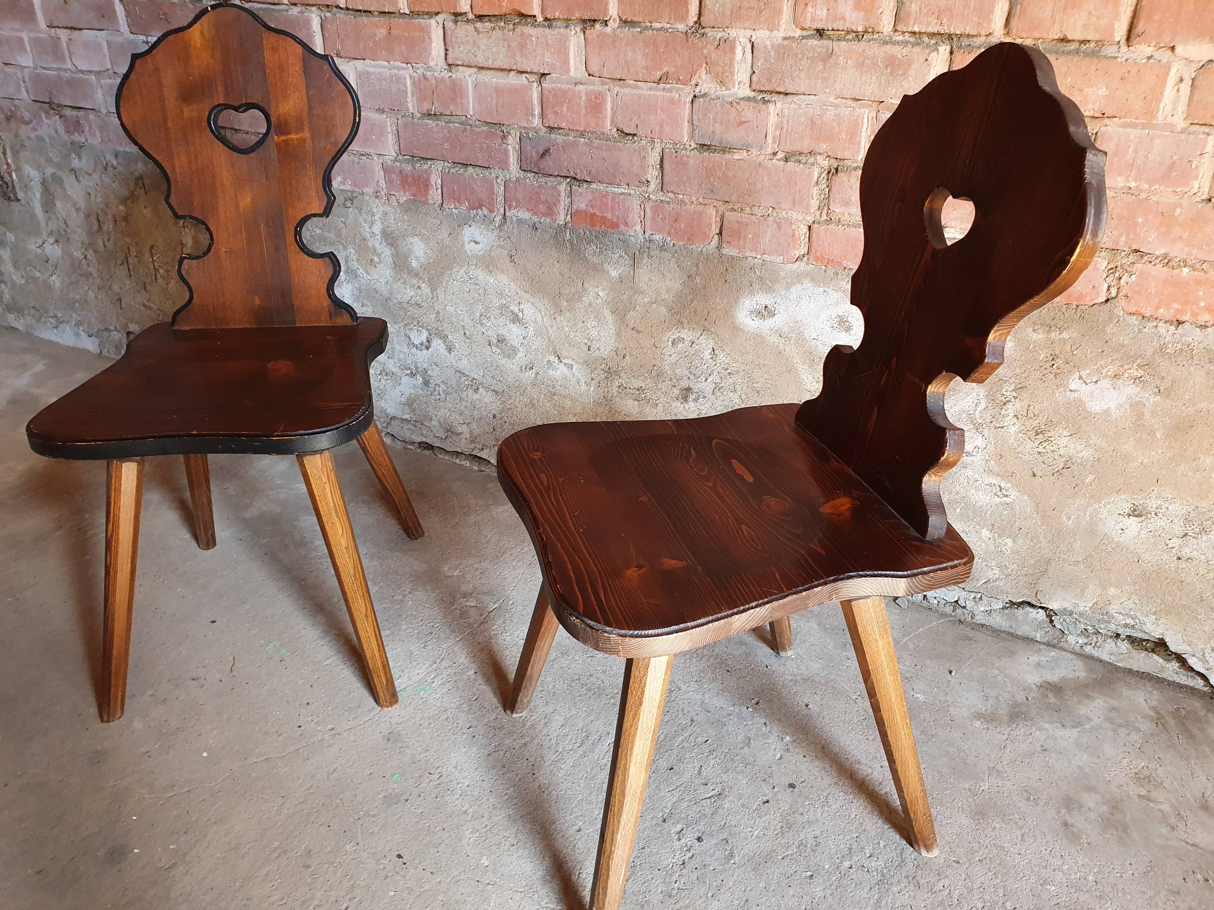 Pair of Alsatian brutalist chairs.